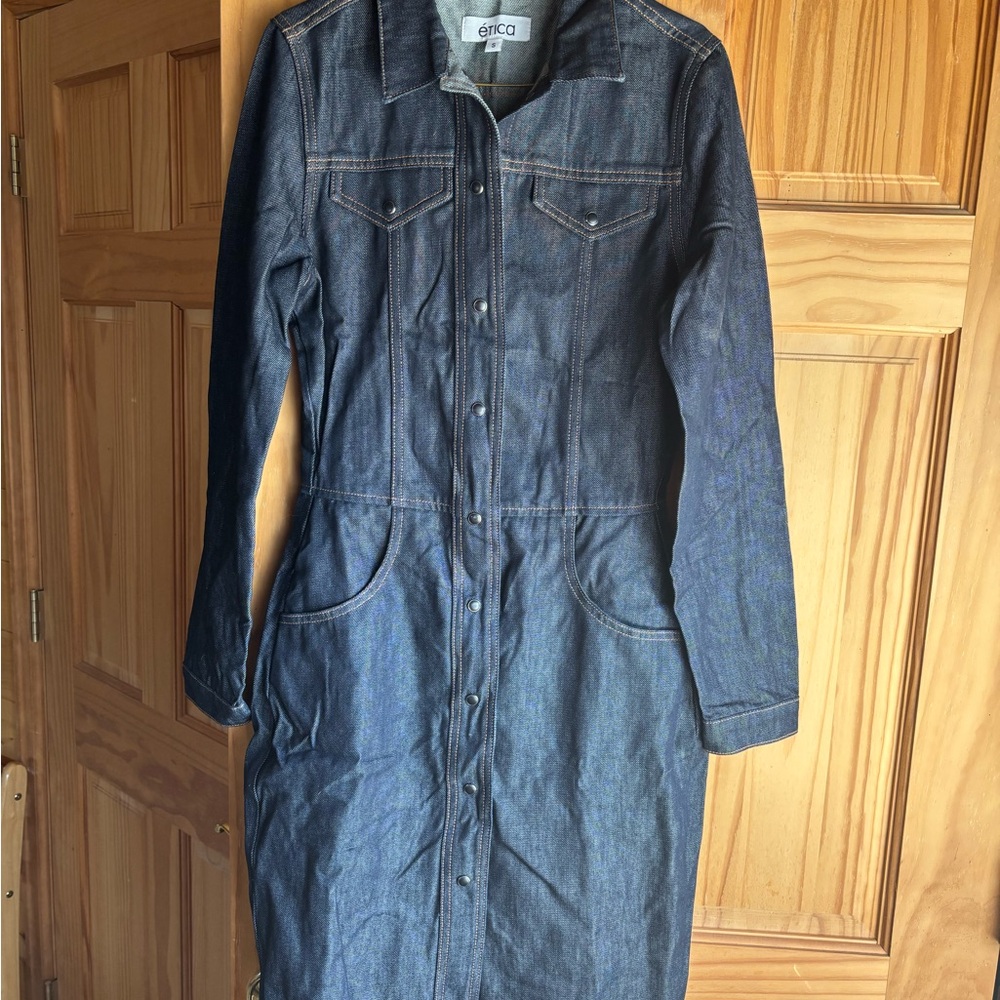 Dark Denim Button-Up Dress
